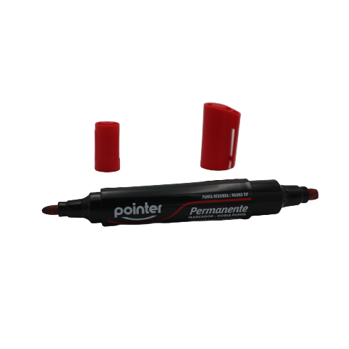 Clearline® Rotulador permanente doble punta 0,6 y 1,5 mm, Rojo